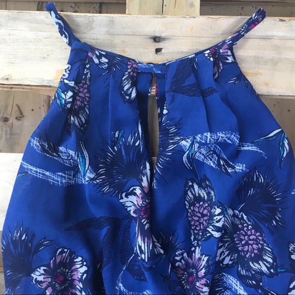 Blue and Purple Floral Romper Size Small - Picture 3 of 4